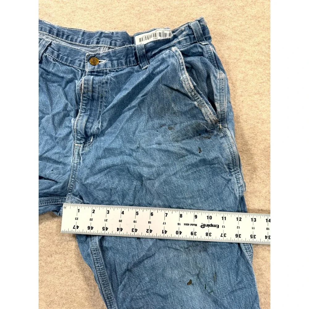 Carhartt Loose Dungaree Fit Jeans Mens 36x32 Blue Denim Cotton Straight Leg